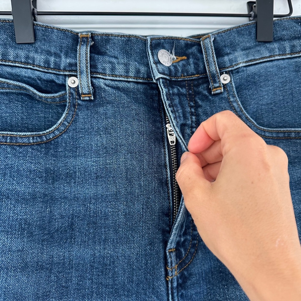 Everlane The Way High Jean Abyss Straight Leg Frayed Hem Denim Blue Women's‎  27 - Picture 10 of 16